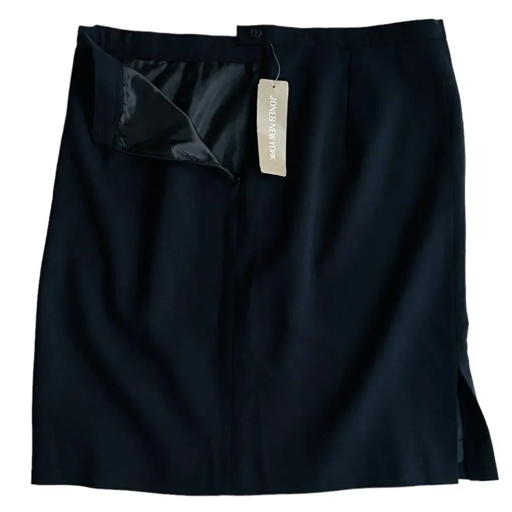 NWT Jones New York Navy Blue Wool Pencil Loire Ink Skirt sz 16